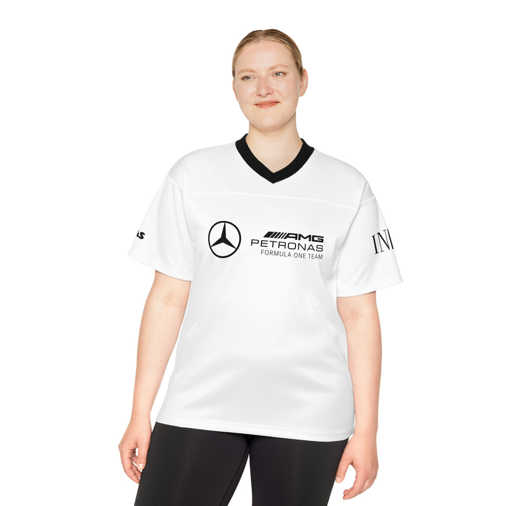 Mercedes George Russell 63 Racing  Football Jersey